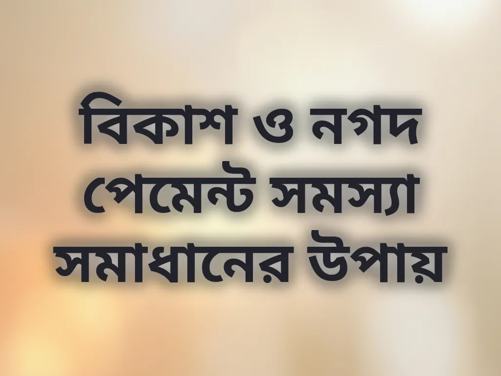 পেমেন্ট সমস্যা সমাধান